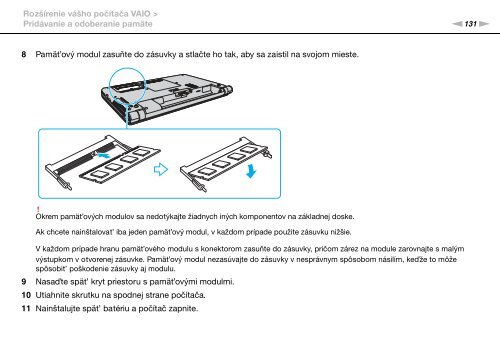 Sony VPCS13A7E - VPCS13A7E Mode d'emploi Slovaque