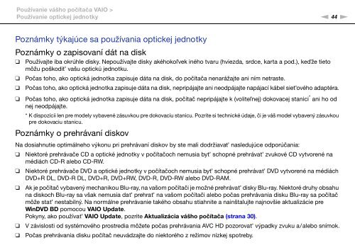 Sony VPCS13A7E - VPCS13A7E Mode d'emploi Slovaque