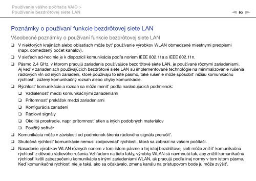 Sony VPCS13A7E - VPCS13A7E Mode d'emploi Slovaque