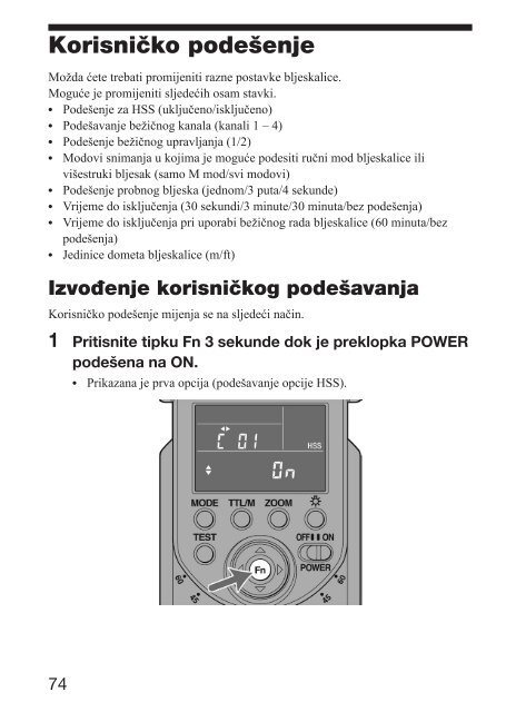 Sony HVL-F58AM - HVL-F58AM Istruzioni per l'uso Croato