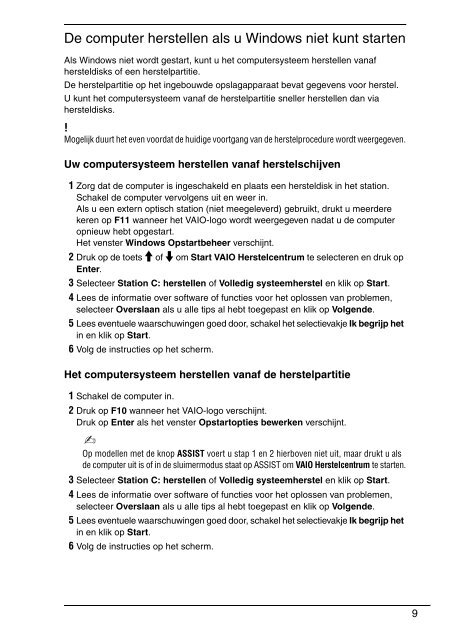 Sony VPCL12M1R - VPCL12M1R Guide de d&eacute;pannage N&eacute;erlandais