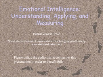 Emotional Intelligence: Understanding, Applying ... - Vision Realization