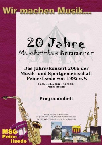 Programmheft - Musik- und Sportgemeinschaft Peine-Ilsede e.V.