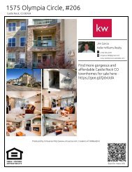 1575 Olympia Circle #206 Castle Rock CO Townhomes for Sale