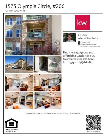 1575 Olympia Circle #206 Castle Rock CO Townhomes for Sale