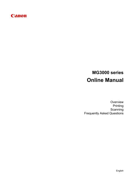 Canon Pixma Mg3020 Mg3000 Series Pdf User Manual Windows
