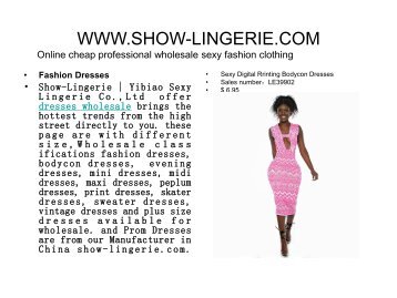 Online cheap professional wholesale Fashion Bodycon Dresses / Wholesale Maxi dresses clothing - SHOW-LINGERIE.COM