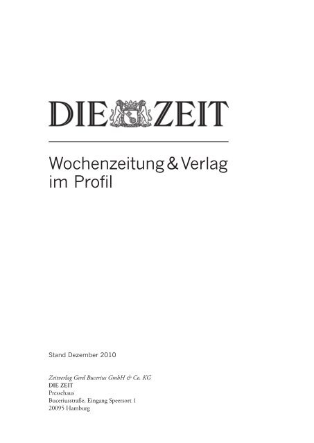 Impressum - Zeitverlag Gerd Bucerius GmbH & Co. KG