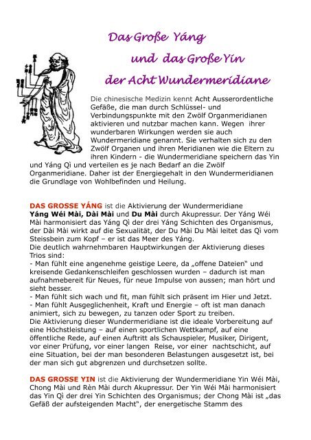 Das Große Yáng und das Große Yin der Acht Wundermeridiane