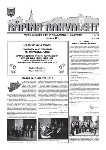 MÄRKA JA TUNNUSTA 2011 - Räpina vald