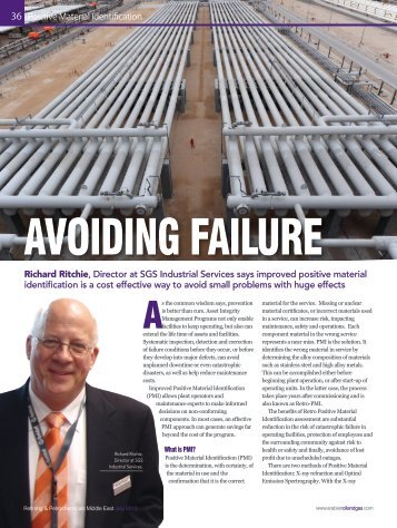 Avoiding Failure: Positive Material Identification - SGS