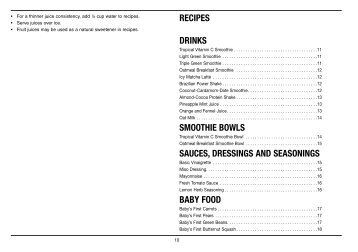Cuisinart Hurricaneâ¢ COMPACT Juicing Blender -CPB-380 - Recipe Booklet