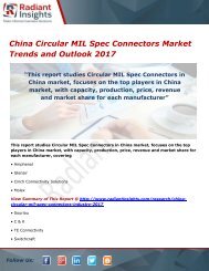 China Circular MIL Spec Connectors Market Share, Strategies and Forecasts 2017