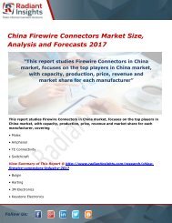 China Firewire Connectors Market Size, Analysis and Forecasts 2017