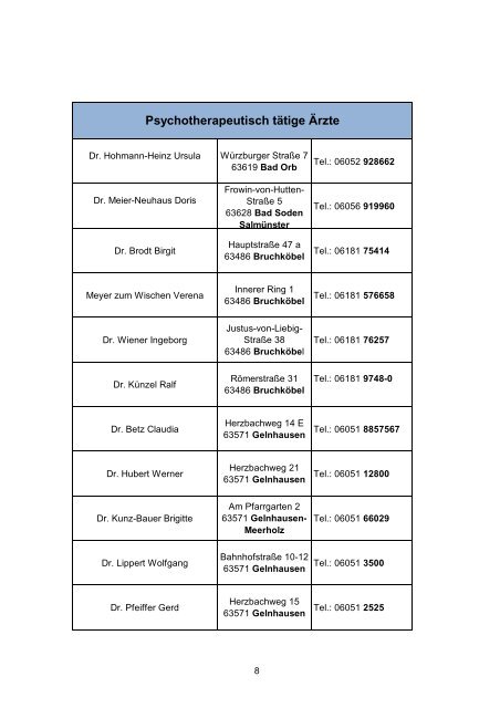 Gemeindepsychiatrisches Netzwerk im MKK - des Main-Kinzig-Kreises