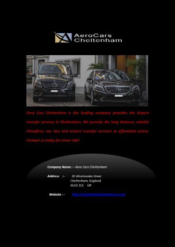 Airport Taxi Cheltenham