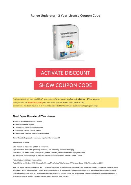 renee undeleter activation code renee undeleter activation code