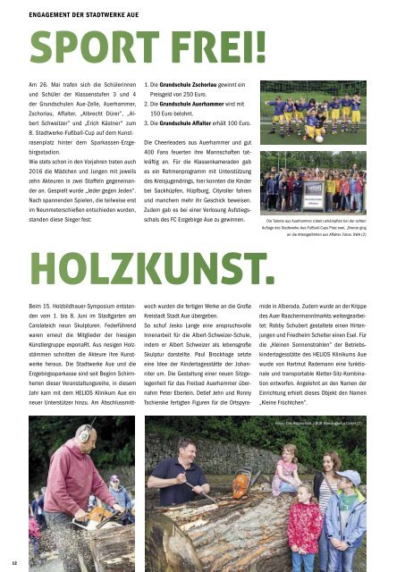 Stadtwerke Aue Magazin - Ausgabe Sommer 2016