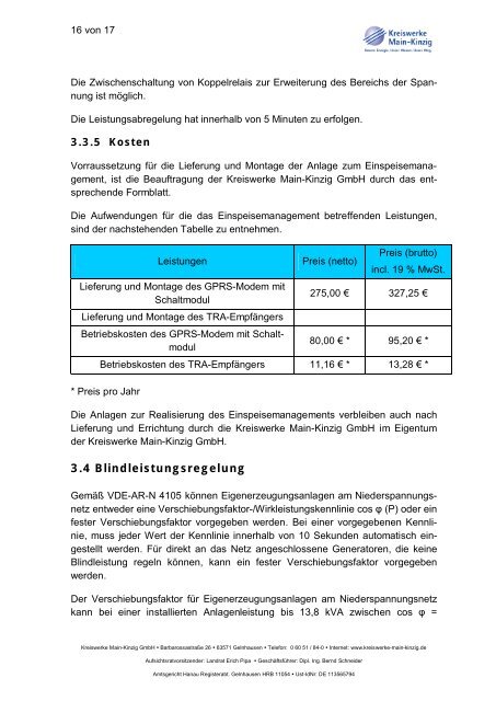 Merkblatt - Anmeldung von Eigenerzeugungsanlagen -