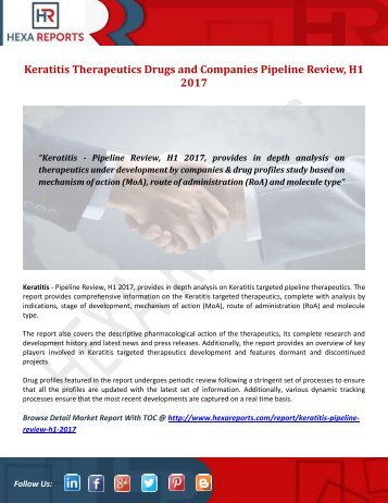 Keratitis Therapeutics Drugs and Companies Pipeline Review, H1 2017