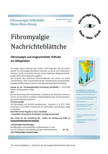 Lokale Gruppentermine - Fibromyalgie-Selbsthilfe Rhein-Main-Kinzig