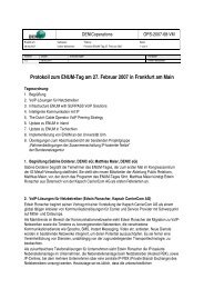 Protokoll zum ENUM-Tag am 27. Februar 2007 in Frankfurt am Main