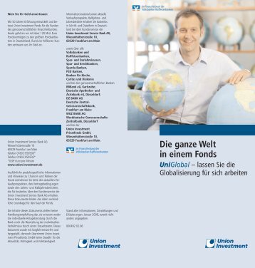 Die ganze Welt in einem Fonds UniGlobal - Union Investment