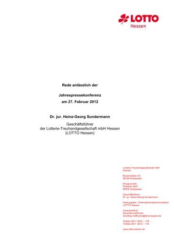 Rede Dr. Sundermann anlässlich der PK als pdf - LOTTO-Hessen