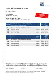 Order for POS-usage material - B+S Card Service GmbH