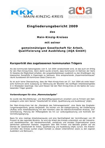 Eingliederungsbericht 2009