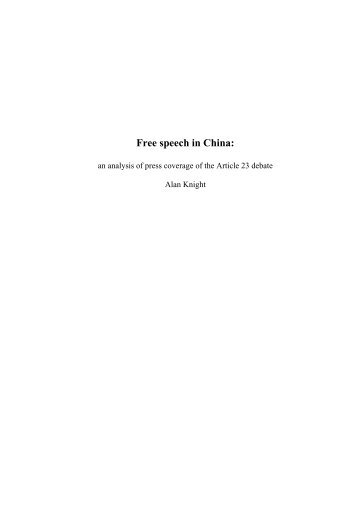 Free speech in China: - eJournalist