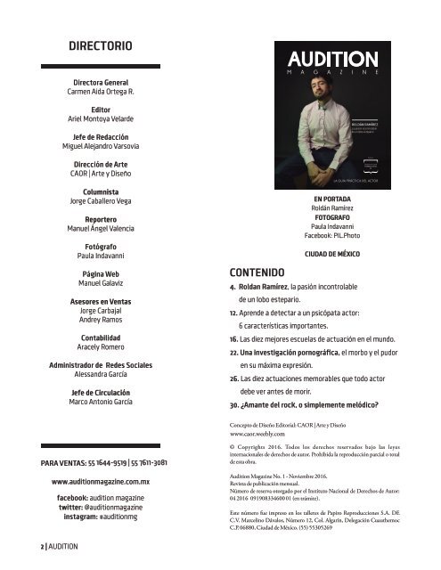 REVISTA AUDICIÓN 4TA EDICIÓN