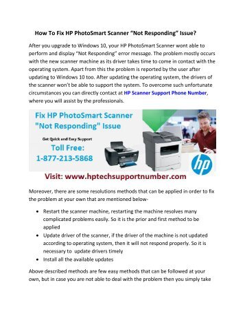 Fix HP PhotoSmart Scanner “Not Responding” Issue