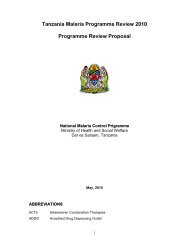 Tanzania Malaria Programme Review 2010 - World Health ...