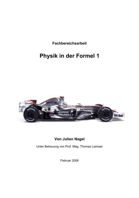 Physik in der Formel 1 - Projekte