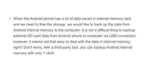 How to Backup Android Internal Memory
