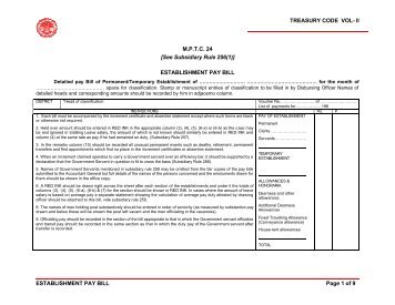 ESTABLISHMENT PAY BILL - Mptreasury.org