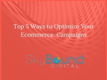 Top 5 Ways to Optimize Your Ecommerce Campaigns