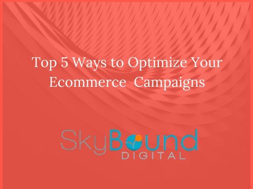 Top 5 Ways to Optimize Your Ecommerce Campaigns