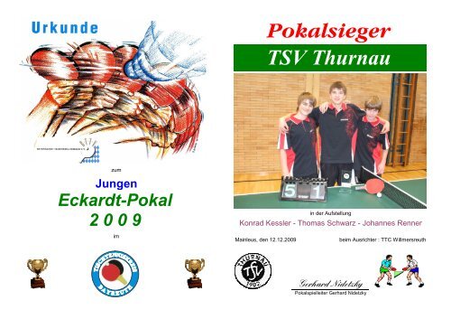 Pokalsieger TSV Thurnau - Tischtennis beim SV Mistelgau