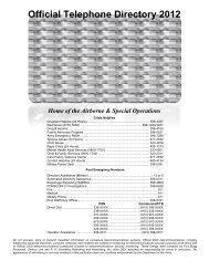 Official Telephone Directory 2012 - Fort Bragg - U.S. Army