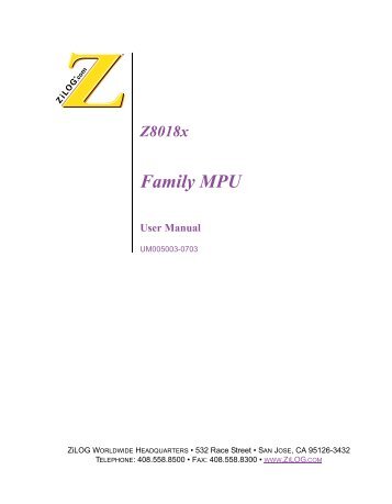 Z8018x Family MPU