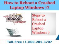  How to Reboot a Crashed Laptop Windows 7| 1-800-281-3707