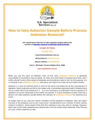 How to take Asbestos Sample Before Process Asbestos Removal?