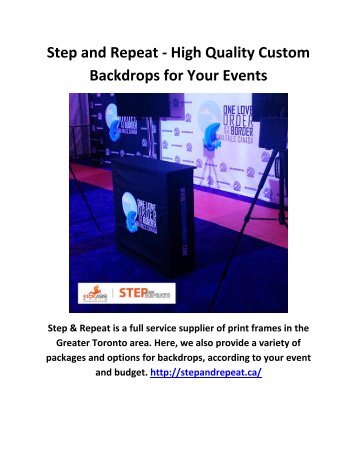 Step and Repeat - High Quality Custom Backdrops for Your Events