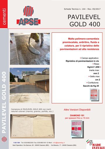 144 C - scheda PAVILEVEL GOLD 400 (2017)