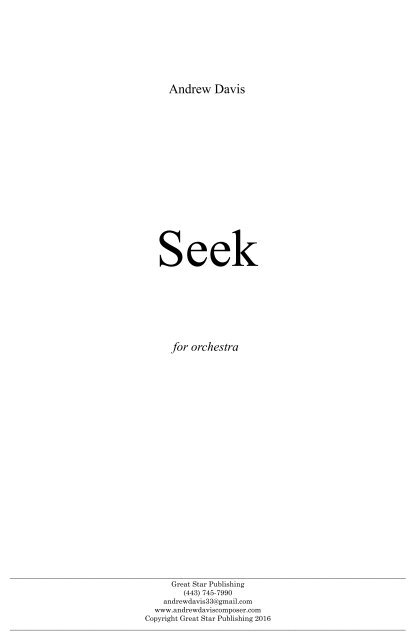 Seek (Final Score)