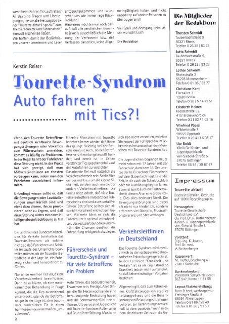 Tourette und Führerschein - Tourette-Gesellschaft Deutschland