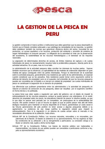 La gestion de la pesca