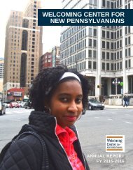 Welcoming Center for New Pennsylvanians Annual Report FY15-16